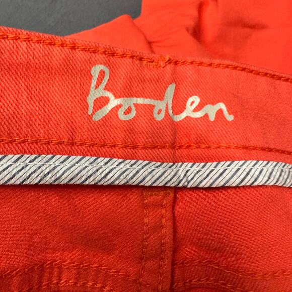 Boden Jeans Womens 12 (36x27 ACTUAL) Orange Denim Ankle Zip Skimmer Coastal - Picture 4 of 10